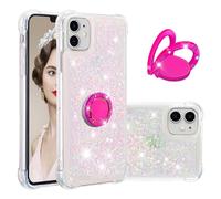 IMEIKONST Coque pour iPhone 12 Mini Étui avec Support, Paillette Strass Sable Mouvant Liquide Brillants Transparente TPU Silicone Bumper Housse pour iPhone 12 Mini. Star Pink YBZ