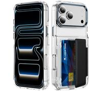 IMEIKONST Coque pour iPhone 14 avec Porte Cartes, RFID Blocage, Transparente Housse Étui de Protection Militaire Antichoc en TPU Souple Bumper Housse pour iPhone 13. Noir TMKB