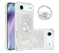 IMEIKONST Coque pour iPhone 17 Air avec Ring Bague Anneau Support, Paillette Brillants Liquide Très Mince Étui pour Fille Antichoc Silicone Housse pour iPhone 17 Air. Colorful YBZ