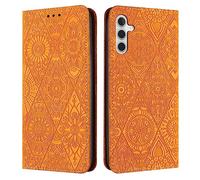 IMEIKONST Coque pour Samsung Galaxy A15 5G Etui Premium Housse en Cuir Pochette Protection Portefeuille Rabat Clapet Case Porte Carte Magnétique Flip Étui pour Samsung A15 4G. Jaune XC2