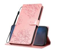 IMEIKONST Coque pour Samsung Galaxy A16, Retro Design PU Etui Housse en Cuir Portefeuille de Protection Fonction Stand Porte Carte Credit Ticket Flip Case for Samsung A16. Fleurs Or Rose XYY