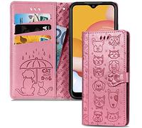 IMEIKONST Coque pour Samsung Galaxy S25 Ultra, Porte Carte Cuir PU Portefeuille Magnétique Antichoc Étui à Rabat Fonction Support Protection Mignonne Housse pour Samsung S25 Ultra. Pink Cat Dog SD