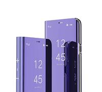 IMEIKONST Coque Redmi Note 14 Pro 5G - Miroir Smart View Makeup Stand Cuir + PC Housse à Rabat: Purple QH