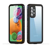 IMEIKONST Coque Samsung Galaxy A52 Étanche, IP68 Imperméable Antichoc 360 Intégrale Protection Antipoussière Anti-Neige Waterproof Etui Double Renforcé Housses pour Samsung A52. Noir FS