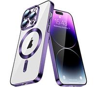 IMEIKONST Magnétique Coque pour Samsung Galaxy S21 FE avec Magsafe, Couverture de Caméra Intégrée Etui Silicone Transparente Ultra Mince [Anti-jaunissement] Housse pour Samsung S21 FE. Purple YIX