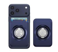 IMEIKONST Porte-Cartes Wallet avec Support en Métal, Magnétique Mince Portefeuille pour iPhone 17/16/15/14/13/12 Série et Certains Appareils Samsung Galaxy, Compatible avec MagSafe. Bleu Foncé KB