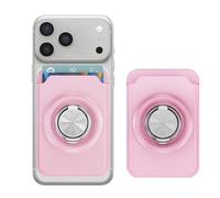 IMEIKONST Porte-Cartes Wallet avec Support en Métal, Magnétique Mince Portefeuille pour iPhone 17/16/15/14/13/12 Série et Samsung Galaxy S25/S24/S23, Compatible avec MagSafe. Rose KB