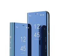 IMEIKONST Samsung A31 Etui Bookstyle Miroir Makeup Smart View Stand Protecteur Housse Coque Etui à Rabat Coque pour Samsung Galaxy A51 Flip Mirror: Blue QH