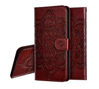 IMEIKONST Samsung A70 Étui Mandala Embossed Cuir Premium Case Flip Porte-Cartes de Crédit Portefeuille Magnétique Closure Stand Support Housse Coque pour Samsung Galaxy A70 Mandala Brown LD