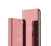 IMEIKONST Samsung Galaxy S10 Etui Bookstyle Miroir Makeup Smart View Stand Protecteur Housse Coque Etui à Rabat Coque pour Samsung Galaxy S10 Flip Mirror: Rose Gold QH