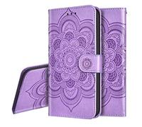 IMEIKONST Sony Xperia L3 Étui Mandala Embossed Cuir Premium bookstyle Durable Flip Porte-Cartes de Crédit Portefeuille Magnétique Closure Stand Housse Coque pour Sony Xperia L3 Mandala Purple LD