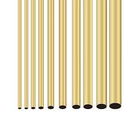 iMeistek Lot de 10 tubes ronds en laiton, 2 mm, 2,5 mm, 3 mm, 4 mm, 4,5 mm, 5 mm, 6 mm, 7 mm, 8 mm, 9 mm de diamètre extérieur x 0,2 mm, épaisseur de paroi 300 mm de longueur