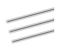 iMeistek Lot de 3 barres rondes en acier inoxydable 304-8 mm x 250 mm - En métal solide - Pour modèles de voitures radiocommandées, décoration de jardin, artisanat