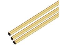 iMeistek Lot de 3 tubes en laiton - 300 mm de long - 6 mm de diamètre extérieur - 0,2 mm d'épaisseur - Tubes ronds sans couture pour la maison, le jardinage, la décoration, les loisirs créatifs