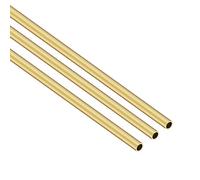 iMeistek Lot de 3 tubes en laiton, 4,5 mm de diamètre extérieur x 0,5 mm d'épaisseur de paroi de 300 mm de long, tubes en cuivre sans couture, pour loisirs créatifs