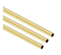 iMeistek Lot de 3 tubes en laiton, 7 mm de diamètre extérieur x 0,5 mm d'épaisseur de paroi de 300 mm de long, tube rond en laiton droit sans couture, pour loisirs créatifs