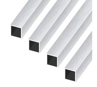 iMeistek Lot de 4 tubes carrés en aluminium 6063, 25 mm x 25 mm x 1 mm d'épaisseur, 300 mm de long, adaptés pour les modèles de bricolage, décoration d'intérieur