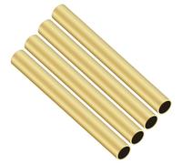 iMeistek Lot de 4 tubes en laiton, 10 mm de diamètre extérieur x 0,5 mm d'épaisseur de paroi, 200 mm de long, tubes droits sans couture pour loisirs créatifs