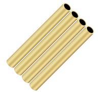 iMeistek Lot de 4 tubes en laiton, 10 mm de diamètre extérieur x 1 mm d'épaisseur de paroi, 200 mm de long, tuyau droit sans couture en laiton pour loisirs créatifs