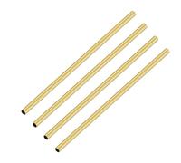 iMeistek Lot de 4 tubes en laiton, 3 mm de diamètre extérieur x 0,2 mm d'épaisseur de paroi de 200 mm de long, tubes ronds et droits en métal sans couture pour décoration de jardinage, loisirs