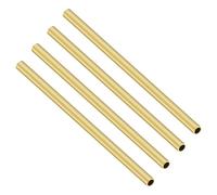 iMeistek Lot de 4 tubes en laiton, 4,5 mm de diamètre extérieur x 0,5 mm d'épaisseur de paroi de 200 mm de long, tubes en cuivre sans couture pour loisirs créatifs
