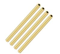 iMeistek Lot de 4 tubes en laiton, 6 mm de diamètre extérieur x 1 mm d'épaisseur de paroi, 200 mm de long, tubes ronds en métal sans couture, pour loisirs créatifs