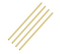 iMeistek Lot de 4 tubes ronds en laiton, 2 mm de diamètre extérieur x 0,5 mm d'épaisseur, 200 mm de long, tuyaux droits en laiton sans couture, pour loisirs créatifs