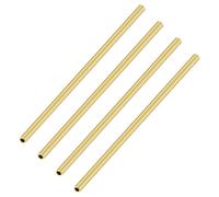 iMeistek Lot de 4 tubes ronds en laiton, 3,5 mm de diamètre extérieur x 0,5 mm d'épaisseur de paroi de 200 mm de long, tubes droits sans couture pour loisirs créatifs