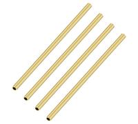 iMeistek Lot de 4 tubes ronds en laiton, 4 mm de diamètre extérieur x 0,5 mm d'épaisseur, 200 mm de long, tubes droits en laiton pour loisirs créatifs