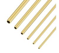 iMeistek Lot de 6 tubes ronds en laiton sans couture - 3 mm, 3,5 mm, 4 mm, 5 mm, 6 mm, 8 mm x 0,75 mm, épaisseur de paroi 300 mm de long, pour loisirs créatifs