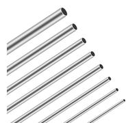 iMeistek Lot de 8 tubes ronds en acier inoxydable 304, épaisseur de 0,2 mm, diamètre extérieur 2/3/4/5/6/7/8/10 mm de long, tube en acier inoxydable de 300 mm pour loisirs créatifs