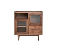 IMEITE Armoire À Café Meuble de Bar Cuisine en Noyer Noir for Salle à Manger, Rangement for la Maison, Petit Meuble, présentoir vin, décoration Couloir d'entrée Buffet avec Rangement