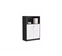 IMEITE Armoire de Rangement pour Bureau Classeurs en Bois, armoires d'information financière, bibliothèques à Deux Portes Verre sur Pied adaptées aux salles d'étude de Bureau Classeur Vertical(B)