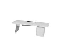 IMEITE Bureau d'angle Bureau de Travail Simple en Dalle Roche Blanche, Grand Bureau créatif Bois for superviseur, adapté au Salon ou à la Salle d'étude Bureau D’Ordinateur