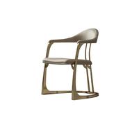 IMEITE Réunion Table à thé, Chaise, Livres en Cuir, Fauteuil Dossier Acier Inoxydable Villa Home Chaise de Chambre(A)
