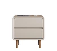 IMEITE Table de chevet en bois massif laqué, table de chevet de style crème italienne, armoire de rangement pour chambre à coucher, table de chevet pour la maison, tables de salon