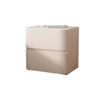 IMEITE Table de chevet moderne et simple, petite table de chevet Jingjifeng en bois massif, table de chevet pour chambre à coucher, cuir microfibre, table de salon