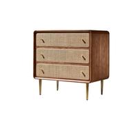 IMEITE Table de nuit de style nordique à trois tiroirs pour chambre à coucher, table de chevet, meuble de rangement, table d'appoint, tables de salon