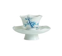 IMEITE Tasses À Matcha Tasse à thé Kung Fu avec dessous de verre, tasse à café en céramique, tasse à thé peinte à la main, tasse d'eau rétro chinoise Service À Thé Avec Infuseur