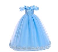 IMEKIS Costume de princesse Cendrillon pour enfant fille - Costume de fée et papillon - Pour anniversaire, Halloween, Noël, carnaval, cosplay, fête - Bleu - 11-12 ans