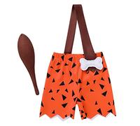 IMEKIS Robe silex pour bébé fille garçon enfant âge de pierre déguisement princesse cavewomen caveman tenue de fête deluxe carnaval anniversaire cosplay costume orange 1 5-6 ans
