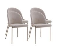 Lot de 4 chaise lisa design H. 82 cm non empilable non pliable interieur en bois beige Beige G