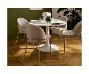 Imelda - lot de 4 chaises - en tissu - beige - Beige