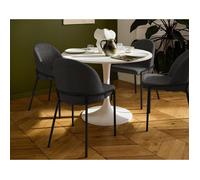 Imelda - lot de 4 chaises - en tissu - gris anthracite - Gris Anthracite