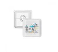 Imerovigli Village en Santorin Grèce PBT Keycaps pour Clavier Mécanique Blanc OEM sans Marquage d'impression R4 Multicolore