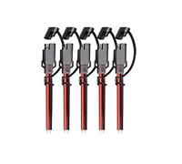 iMESOTU Lot de 5 Câbles d'extension SAE 16 AWG 2 Broches à Déconnexion Rapide DC 12 V 30 cm Avec Bouchon étanche pour Batterie de Moto et Voiture Application Solaire