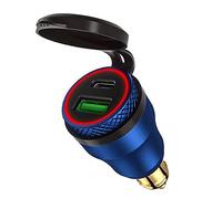 iMESTOU Adaptateur DIN en Aluminium pour Chargeur USB C Chargement Rapide USB 3.0 Adaptateur DIN pour Moto, étanche pour Prise DIN Hella 12V-24V/BMW Ducati Triumph