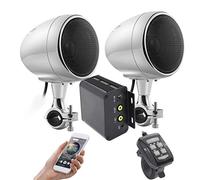 iMESTOU Amplificateur Audio pour Moto, Haut-parleurs stéréo Bluetooth étanches adaptés au Guidon de la Moto ATV UTV RZR