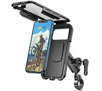 iMESTOU Support de téléphone Moto Anti-vol étanche, Support Mobile à vélos avec Base de Montage de Guidon en Aluminium Rotation à 360 ° pour 3,5 "-6,1" Cell Phone (S)