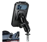 iMESTOU Support de Téléphone pour Fourche de Moto étanche à Boule de 1 Pouce Antivol avec Bras à Double Douille de Taille B Base à Boule en Aluminium pour Téléphones Cellulaires de 5,5" à 6,8" (L)